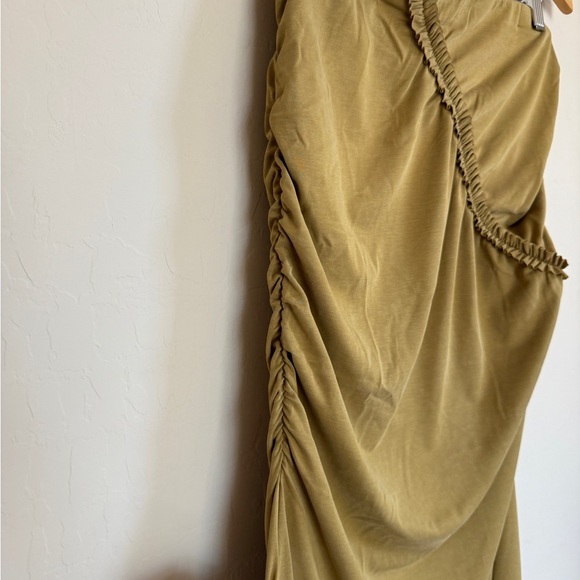 Anthropologie Celadine Gabbie Strapless Tube Top Ruched Maxi Skirt Set Bronze - Picture 8 of 12